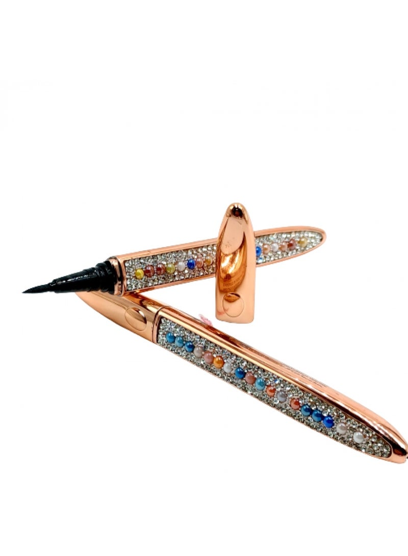 قلم رسم العين الانيق السائل الأنيق هذا مقاوم للماء، ناعم الملمس، سريع الجفاف، يدوم طويلاً، ولا يتلطخ. يُزال بسهولة بالماء الدافئ دون ترك أي أثر.  (أسود، قطعة واحدة) - Image 4